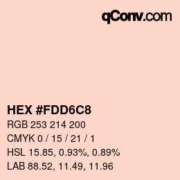 カラーコード: HEX #FDD6C8 | qconv.com
