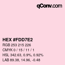 カラーコード: HEX #FDD7E2 | qconv.com