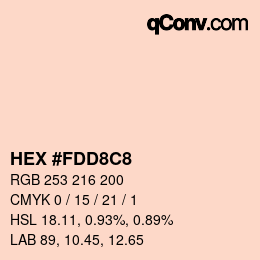カラーコード: HEX #FDD8C8 | qconv.com