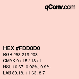 颜色代码: HEX #FDD8D0 | qconv.com