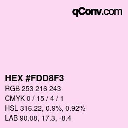 カラーコード: HEX #FDD8F3 | qconv.com
