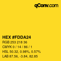 Color code: HEX #FDDA24 | qconv.com
