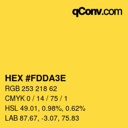 Farbcode: HEX #FDDA3E | qconv.com