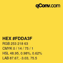 カラーコード: HEX #FDDA3F | qconv.com
