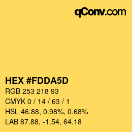 颜色代码: HEX #FDDA5D | qconv.com