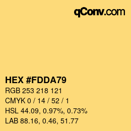 Color code: HEX #FDDA79 | qconv.com