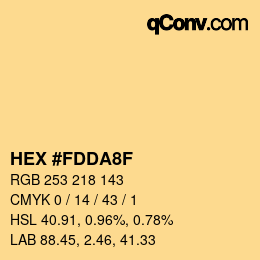 カラーコード: HEX #FDDA8F | qconv.com