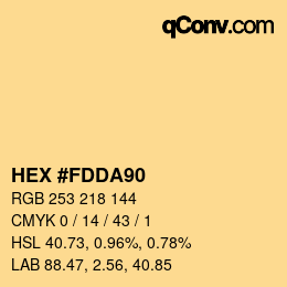 カラーコード: HEX #FDDA90 | qconv.com