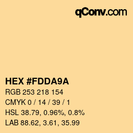 Color code: HEX #FDDA9A | qconv.com