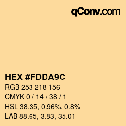 カラーコード: HEX #FDDA9C | qconv.com