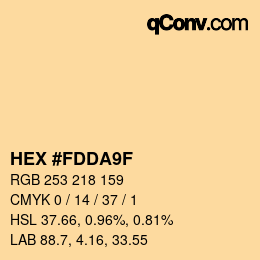カラーコード: HEX #FDDA9F | qconv.com