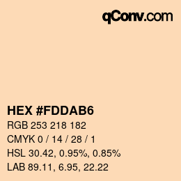 颜色代码: HEX #FDDAB6 | qconv.com