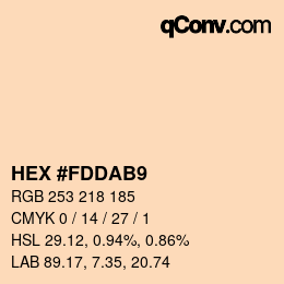 Color code: HEX #FDDAB9 | qconv.com