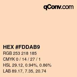 カラーコード: HEX #FDDAB9 | qconv.com