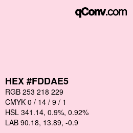 カラーコード: HEX #FDDAE5 | qconv.com