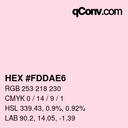 颜色代码: HEX #FDDAE6 | qconv.com