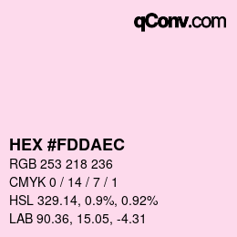 カラーコード: HEX #FDDAEC | qconv.com