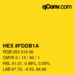 Farbcode: HEX #FDDB1A | qconv.com