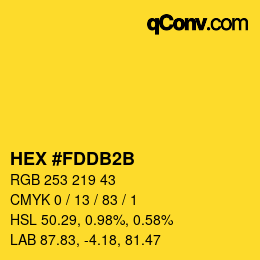 颜色代码: HEX #FDDB2B | qconv.com