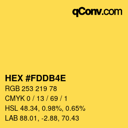 Color code: HEX #FDDB4E | qconv.com