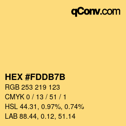 カラーコード: HEX #FDDB7B | qconv.com