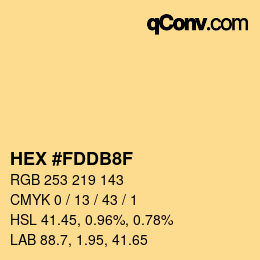 カラーコード: HEX #FDDB8F | qconv.com