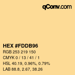 カラーコード: HEX #FDDB96 | qconv.com