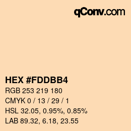 Color code: HEX #FDDBB4 | qconv.com