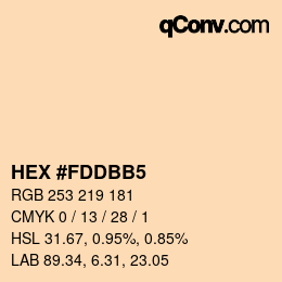Color code: HEX #FDDBB5 | qconv.com