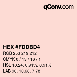 颜色代码: HEX #FDDBD4 | qconv.com