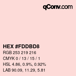 Color code: HEX #FDDBD8 | qconv.com