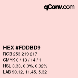カラーコード: HEX #FDDBD9 | qconv.com