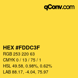 カラーコード: HEX #FDDC3F | qconv.com