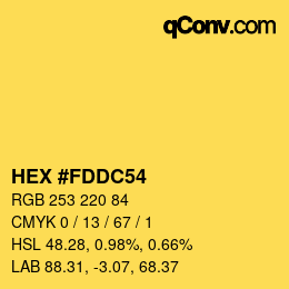 カラーコード: HEX #FDDC54 | qconv.com