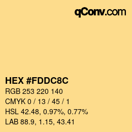 Color code: HEX #FDDC8C | qconv.com