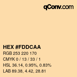 カラーコード: HEX #FDDCAA | qconv.com
