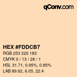 カラーコード: HEX #FDDCB7 | qconv.com