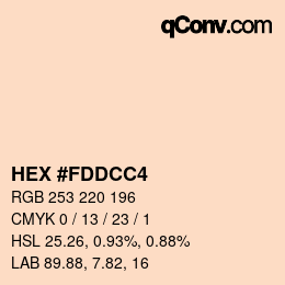 Farbcode: HEX #FDDCC4 | qconv.com