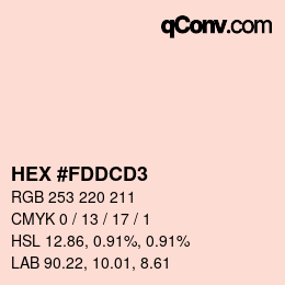 颜色代码: HEX #FDDCD3 | qconv.com