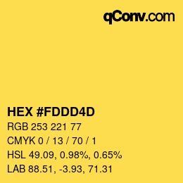 カラーコード: HEX #FDDD4D | qconv.com