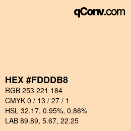 カラーコード: HEX #FDDDB8 | qconv.com