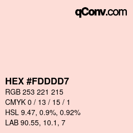 Color code: HEX #FDDDD7 | qconv.com