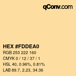 カラーコード: HEX #FDDEA0 | qconv.com