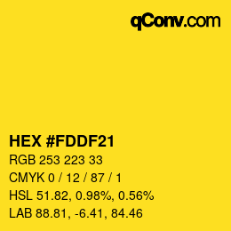 カラーコード: HEX #FDDF21 | qconv.com