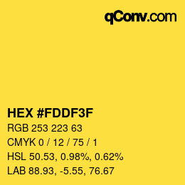 Color code: HEX #FDDF3F | qconv.com