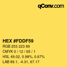 カラーコード: HEX #FDDF59 | qconv.com