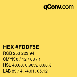 Código de color: HEX #FDDF5E | qconv.com