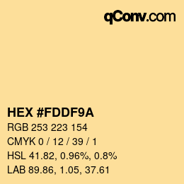 カラーコード: HEX #FDDF9A | qconv.com