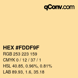 カラーコード: HEX #FDDF9F | qconv.com