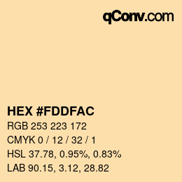 カラーコード: HEX #FDDFAC | qconv.com